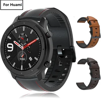 Za GTR 47mm Usnjeni Trak Watchband za Xiaomi Huami Amazfit TEMPO/Stratos 2 2S 3 Watch Zapestnica Band za Samsung Prestavi S3 Correa