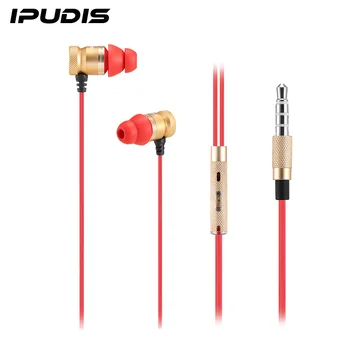 IPUDIS Kovinski Magnet Žične Slušalke za Telefon Šport držalo za uho Čepkov 3.5 mm AUX z Mikrofonom
