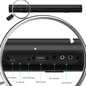 Bluetooth 5.0 Zvočniški Stenske Bluetooth Soundbar Stereo Surround Zvoka Zvočnik za Pc Tv Domači Kino z Daljinskim upravljalnikom