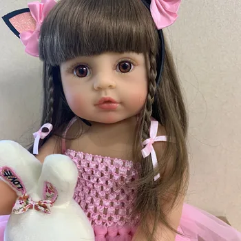 NPKDOLL Prerojeni Baby Doll Princesa Dekle Lutke 55 CM za celotno telo, Mehki Silikonski Dojenčki Dekleta Veren Novorojenčka bebe Prerojeni bonecas