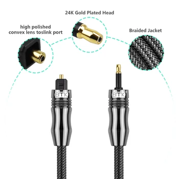 EMK Digitalni Zvočni Toslink na Mini Toslink Kabel 3,5 mm SPDIF Optični Kabel 3,5 Optični Avdio Kabel Adapter 1m 10m