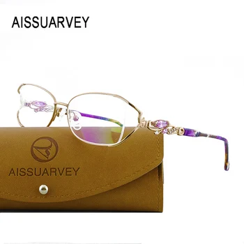 Luksuzni Nosorogovo Kovinski Očala Okvir Ženske Letnik Kristalno Optična Očala Oči Nositi Ženskih Branje Jasno Leče Na Recept