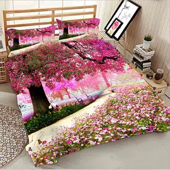 GOANG posteljnino posteljnina nabor twin rjuhe kritje 200x200 king size posteljni set home tekstil doma dekoracijo dodatki roza rože