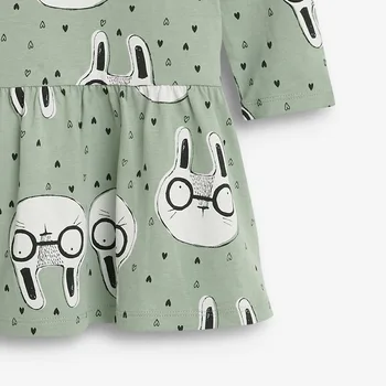 Malo maven otroške Obleke za Dekleta Bombaž Obleko Živali Zajec Otroci Princesa Obleke za Dekle, z Dolgimi Rokavi Vestido