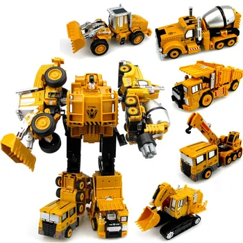 Kul Devastator Preoblikovanje Igrače Robot Inženiring Diecast Tovornjak 5 v 1 figuric Klasične Igrače Zlitine Fant Igrače otroci Darilo