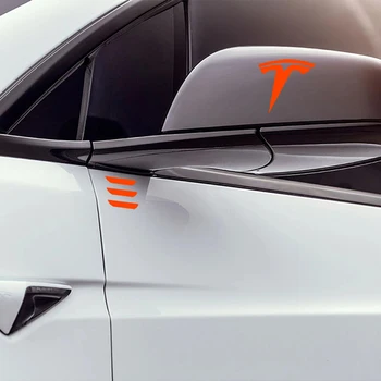 1set Avto Logotip Nalepko Nalepko, Nastavite Vrata, Okna Fender Nalepke Spreminjati Zunanjost Dekoracijo za Tesla Model 3 Model X-E Pribor