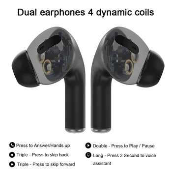 TWS bluetooth slušalke Brezžične Slušalke slušalke Sport 3D Stereo Globok Bas Gaming Slušalke Z Micphone za Pametni Telefon