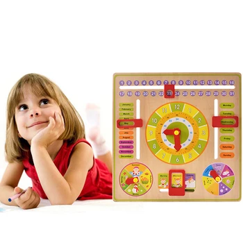 Lesene Risanka Koledar Ura Številke, Matematika Igrače Otroška Predšolskih Zgodnjem Otroštvu Igrača Za Učenje In Izobraževanje Puzzle Igrače Za Otroke