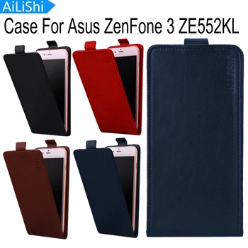 AiLiShi Za Asus ZenFone 3 ZE552KL Primeru Luksuznih Flip Top Kakovosti PU Usnje Primeru, Vroče Prodaje Zaščitni Pokrov Kožo Z Režo za Kartico