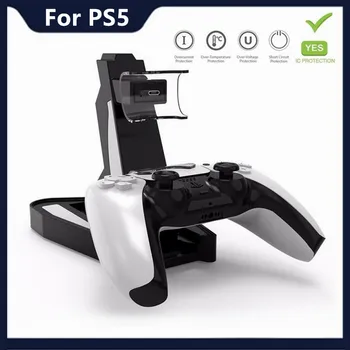 Polnjenje Dock Za PS5 Gamepad Stand Držalo, Polnilnik Tipa C Dvojni Ročaj Polnilnik PS5 Brezžični Krmilnik Igralne Konzole Dodatki