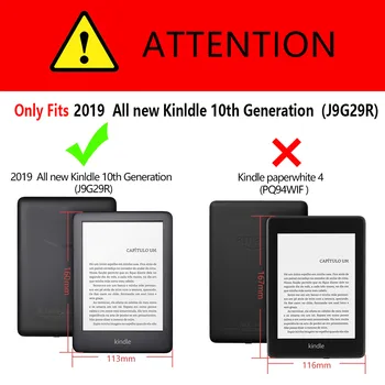 Ultra Slim Case Za Kindle 10. 2019 Magnetni Vse Nove J9G29R Smart PU Usnje Spanec Pokrov