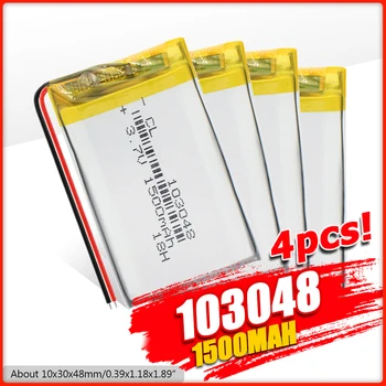 Polnilna 1500mAh Li-Po Litij-Li-polymer Baterije Zamenjava Baterije 103048 DIY Baterija Za MP3, MP4, DVD Zvočnik Kamera