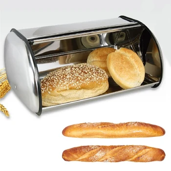 1Pc Veliko Nerjavnega Jekla, Kruh, Škatle za Shranjevanje Bin Rejec Hrane Kuhinja Posoda za Kruh Imetnika