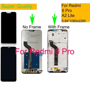 Za Xiaomi REDMI 6 Pro LCD-Zaslon, Zaslon na Dotik, Računalnike Senzor Pantalla spremljanje Mi A2 lite LCD Montaža Z Okvirjem