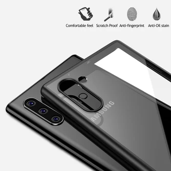 Za Samsung Galaxy Note 10 Primeru Note10 Plus Kritje Vpower Ultra Slim prozorne Plastike+Hibridni Silikonski Primeru Telefon za Galaxy Note X