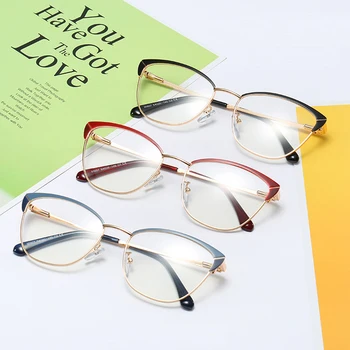 Kachawoo cat eye glasses okvir ženske, zlata, rdeča kovinski očala clear leče za očala ženske trendy modni dodatki