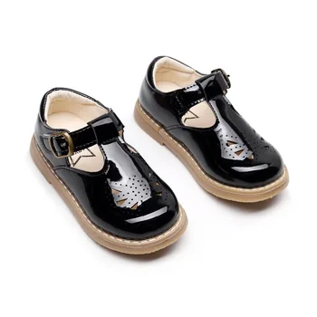 2019 Nove vrhunske kakovosti Usnja čevlji Otroci Priložnostne čevlji T-bar baby Dekleta čevlji Ravno Princesa mary jane čevlji velikost 21-30