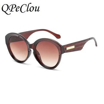 QPeClou Novo Prevelik Krog Sončna Očala Ženske Blagovne Znamke Oblikovalec Plastike Sončna Očala Ženska Moda Letnik Gradient Gafas Oculos Sol