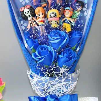 13 Stilov Anime En Kos Akcijska Figura, S Šopek rož Igrače Luffy predstavnica nami-ja Roronoa Zoro Model Cvetje, Poročni valentinov Darilo