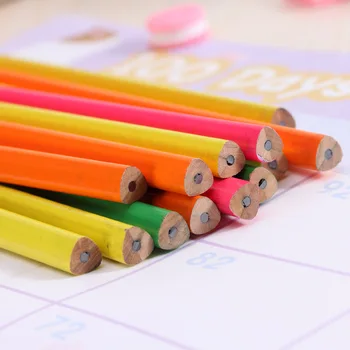 100 kozarcev lesenega svinčnika candy barve, trikotnik, svinčnik z radirko srčkan otroci pisarni šole, pisanje dobave risba svinčnik, grafit