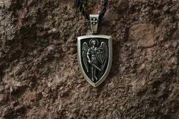 1pcs debelo moških ogrlica Nadangel St. Michael Zaščito Me Saint Shield Zaščita Čar ruske orhodox ogrlico, obesek