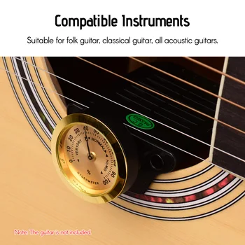 Univerzalni Kitara Vlažilnik Prenosni Higrometer ABS+Kovina Material za Folk Kitare, Klasične Kitare Vse Akustične Kitare