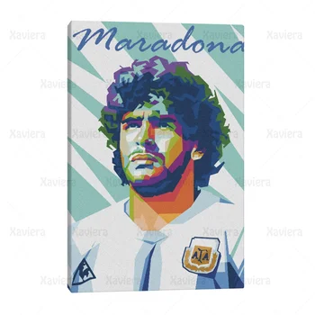 Diego Maradona Portret Platno Slikarstvo Nogometni Zvezdnik Umetnost Plakata Na Steni Dom Dekoracija Spalnica Šport Igralec Sliko