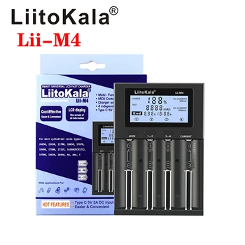 LiitoKala Lii-M4 LCD 3,7 V/1.2 V AA/AAA 18650/26650/16340/14500/10440/18500 Polnilnik zaslon Zaznavne sposobnosti 5V
