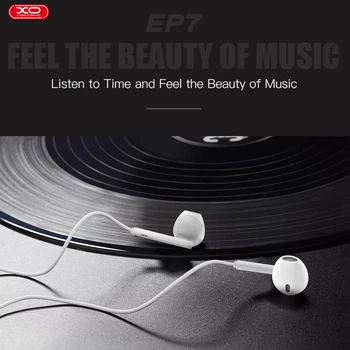 XO EP7 V Ušesu Slušalka Slušalke Visoko Kakovost Zvoka Slušalke s Pomlad v Kolobarjih Podaljšek Kabel za iPhone 5s 6 6s Samsung Xiaomi