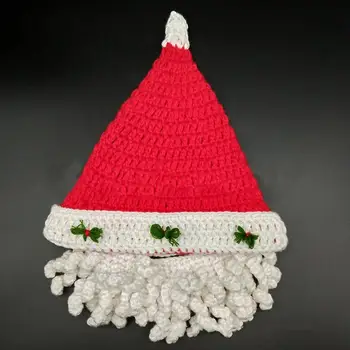 Crochet Baby Klobuk , otroška Kapa Kape Hat Santa Santa Claus Klobuk, Brado Božič Ideja za Darilo Brkati Kapa