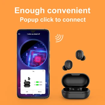 TWS Bluetooth V5.0 Športne brezžične slušalke APP Prilagajanje 3D Stereo slušalke Mini v Uho Dvojni Mikrofon Slušalke T4