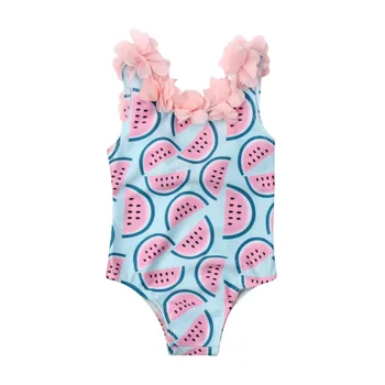 2020 Novega Malčka Dekleta Lubenica Kopalke enodelne Cvetlični Kopalke Poletje Plaža za Malčke Baby Srčkan Backless Bikini Bodysuit