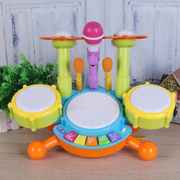 Otroška Glasbeno Boben Igrača Otroci Jazz Drum Kit Elektronska Tolkala Glasbila, Izobraževalne Darila, Igrače Za Otroke Od 3 Let