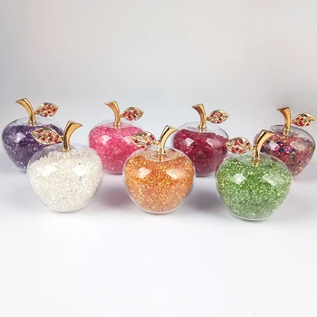Hbl Luksuzni 1pc 60 mm/80 mm Barve Kristalov Miniaturni z Diamant Steklo Apple za Dom Dekor Okraski Figurice Darila Vroče