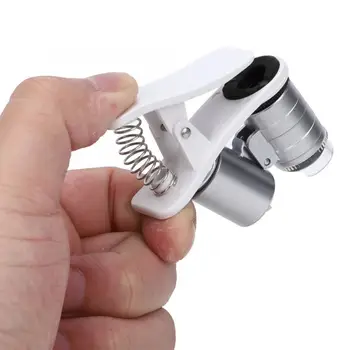 60X Mini Mikroskopom Žep Loupe Povečevalno Steklo LED Ponarejenih Detektor Lupo.