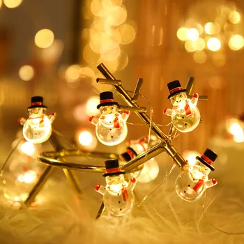 2M 20LED Santa Claus Snežinka Drevo LED Luči Niz Božično Dekoracijo Za Dom 2020 Božični Okras Božič Darilo Novo Leto