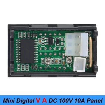 Mini Digitalni Voltmeter Ampermeter DC 100V 10A Plošča Amp VoltVoltage Tekoči Meter Tester 0.28 Modra Rdeča Dvojno LED Zaslon Visoke qulity