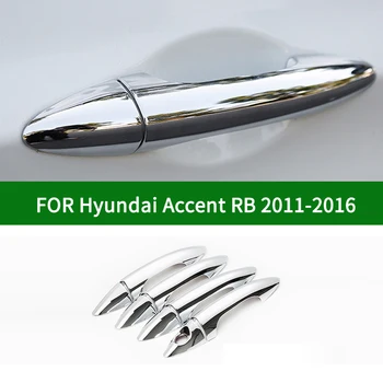 Zunanjost chrome srebro Strani Vrat Ročaj Kritje Trim Za Hyundai Accent Modra Solaris i25 Fluidic Verna Grand Avega RB 2011-2016