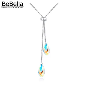 BeBella kristalno briolette obesek ogrlico s Kristali Swarovski ELEMENTI za ženske nevesta poročni nakit