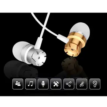Šport Žične Slušalke Kovine Praktično Turbine Stereo Čepkov Visoke Kakovosti Nadzor Glasnosti Universal Z Mikrofonom slušalke