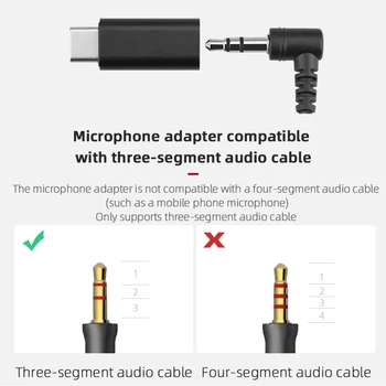 Mini Prenosni Mic Adapter 3.5 mm, Mikrofon za Insta 360 ENEGA R Kamera Mikrofon Set